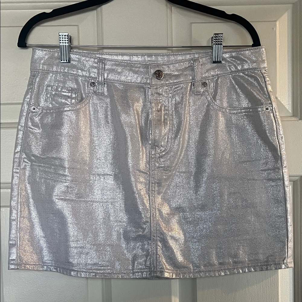 Old Navy Shimmering Silver Mini Skirt
